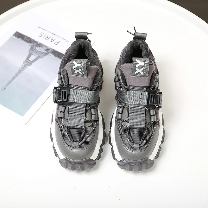 Женская обувь Повседневная Большие Size43 Коренастый кроссовки Роскошная