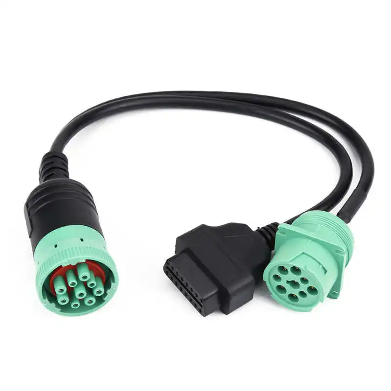 9 Pin к OBD2 Интерфейс грузовик ось Y кабель адаптер OBDII нашникиов для грузовиков 16Pin