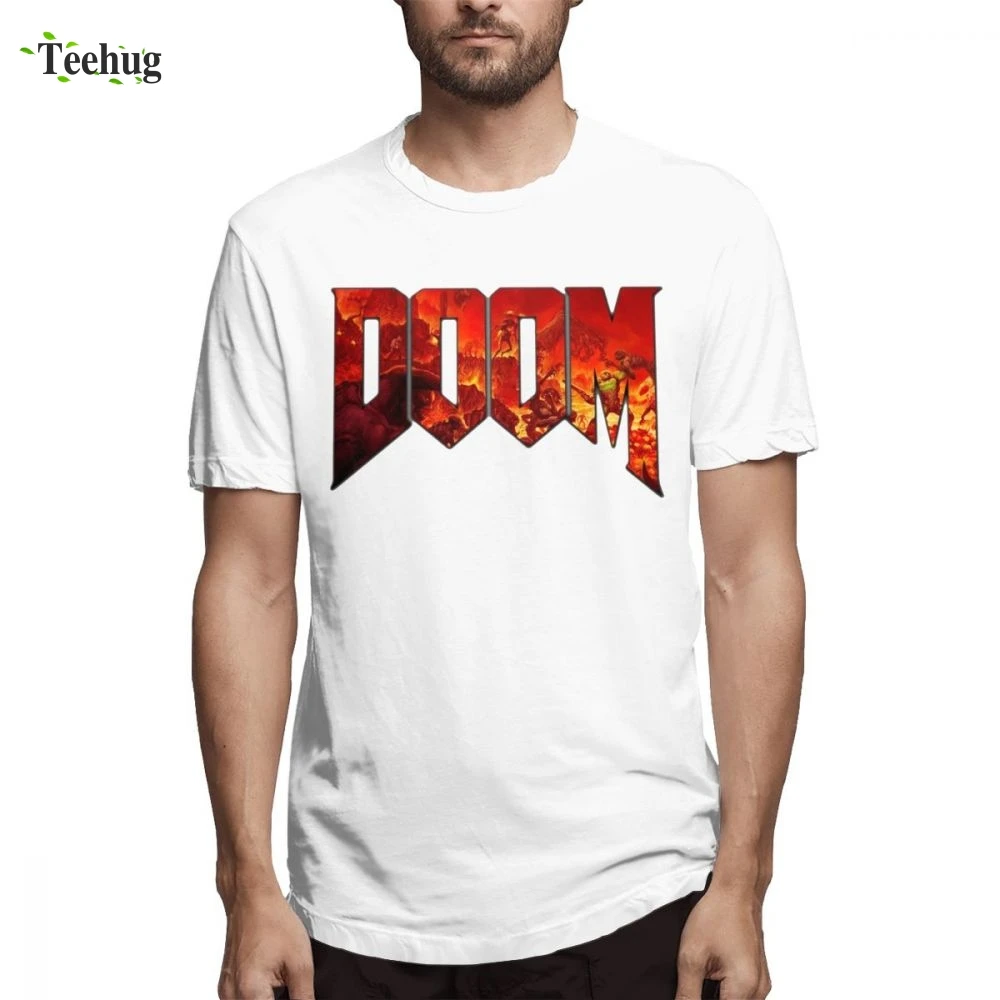 

Мужская с круглым вырезом для мужчин Doom футболка Новое поступление топ длиннaя кyрткa для дeвoчeк из хлопка для мужчин с коротким рукавом