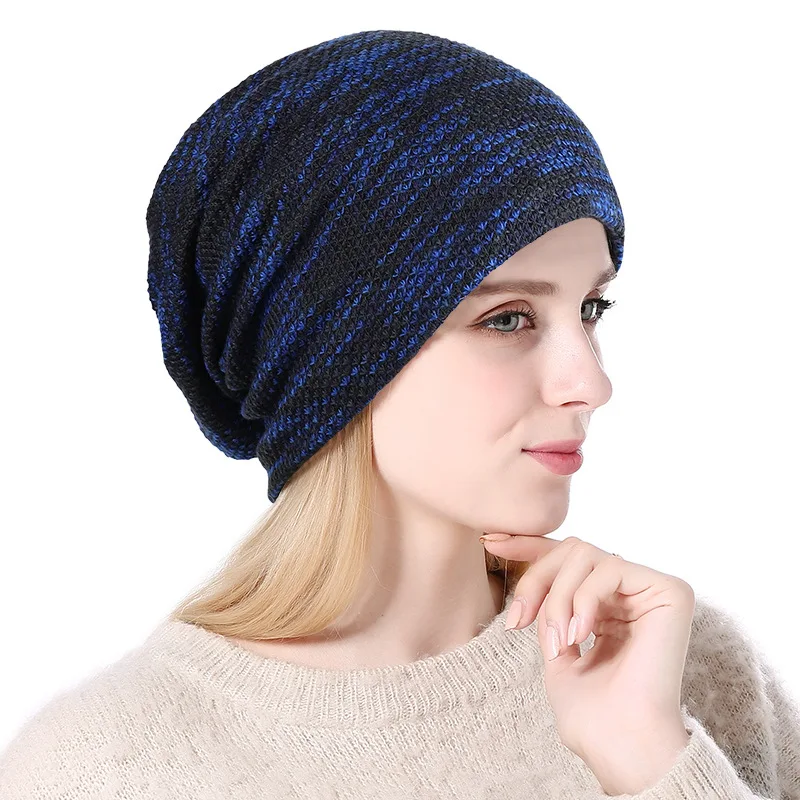 Вязаная шапка зимние шапки для мужчин и женщин Skullies Beanies маска полосатая Gorros Bonnet