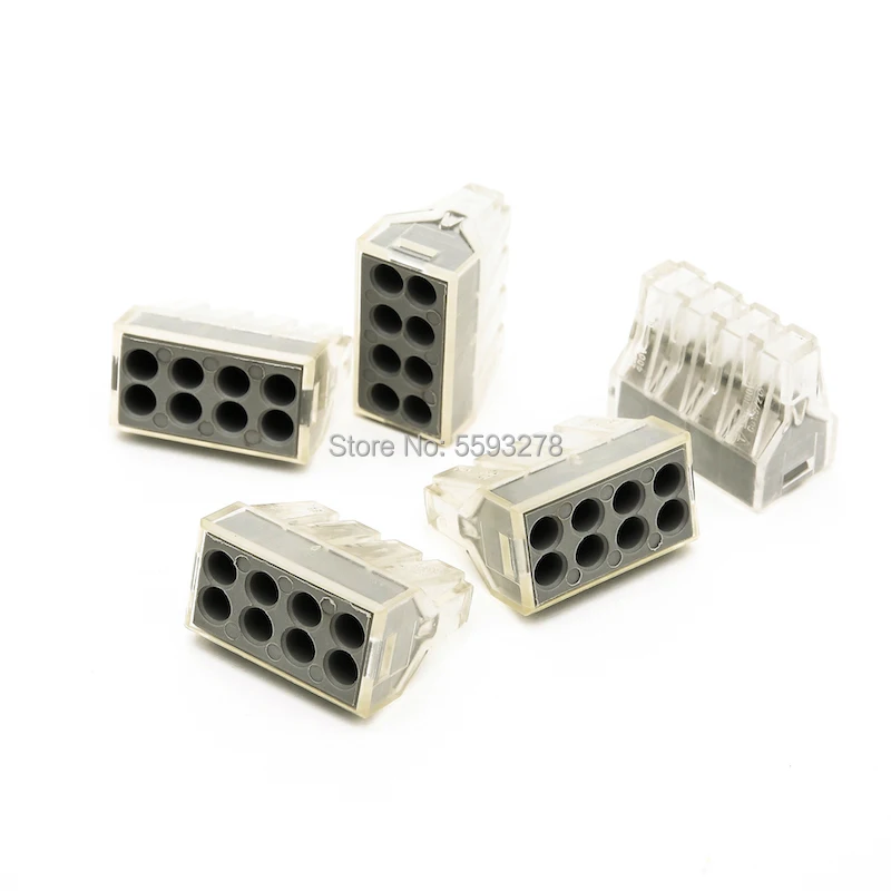 

400PCS/LOT PCT-108 PCT108 773-108 wire wiring connector For Junction box 8 pin conductor terminal block wire connector
