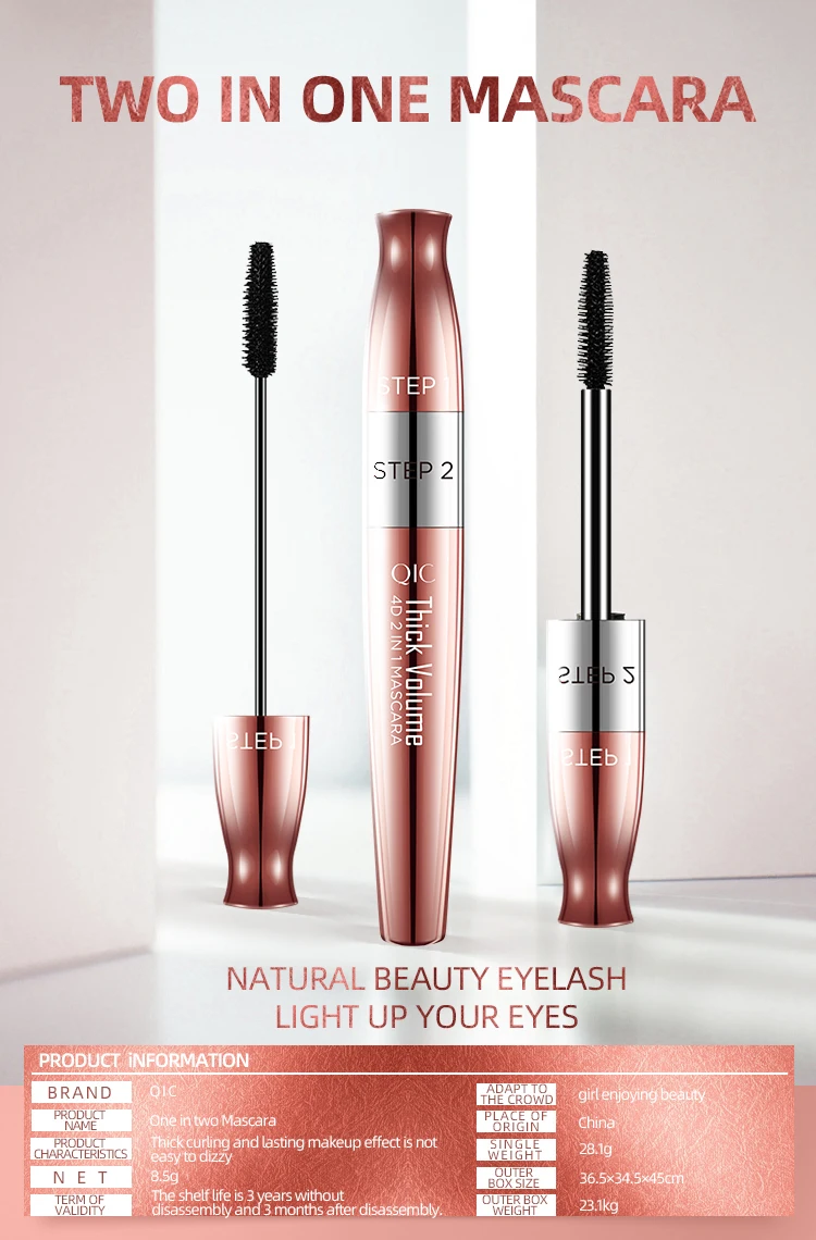 2 в 1, двухсторонняя 4D Очаровательная тушь для ресниц, объемная, водостойкая, для наращивания ресниц, макияж, шелковая прививка, флюид для роста, профессиональная Rimel для глаз