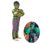 От 4 до 12 лет Детский костюм супергероя Халка, Детский костюм для косплея на Хэллоуин, фэнтези, кулак Вечерние