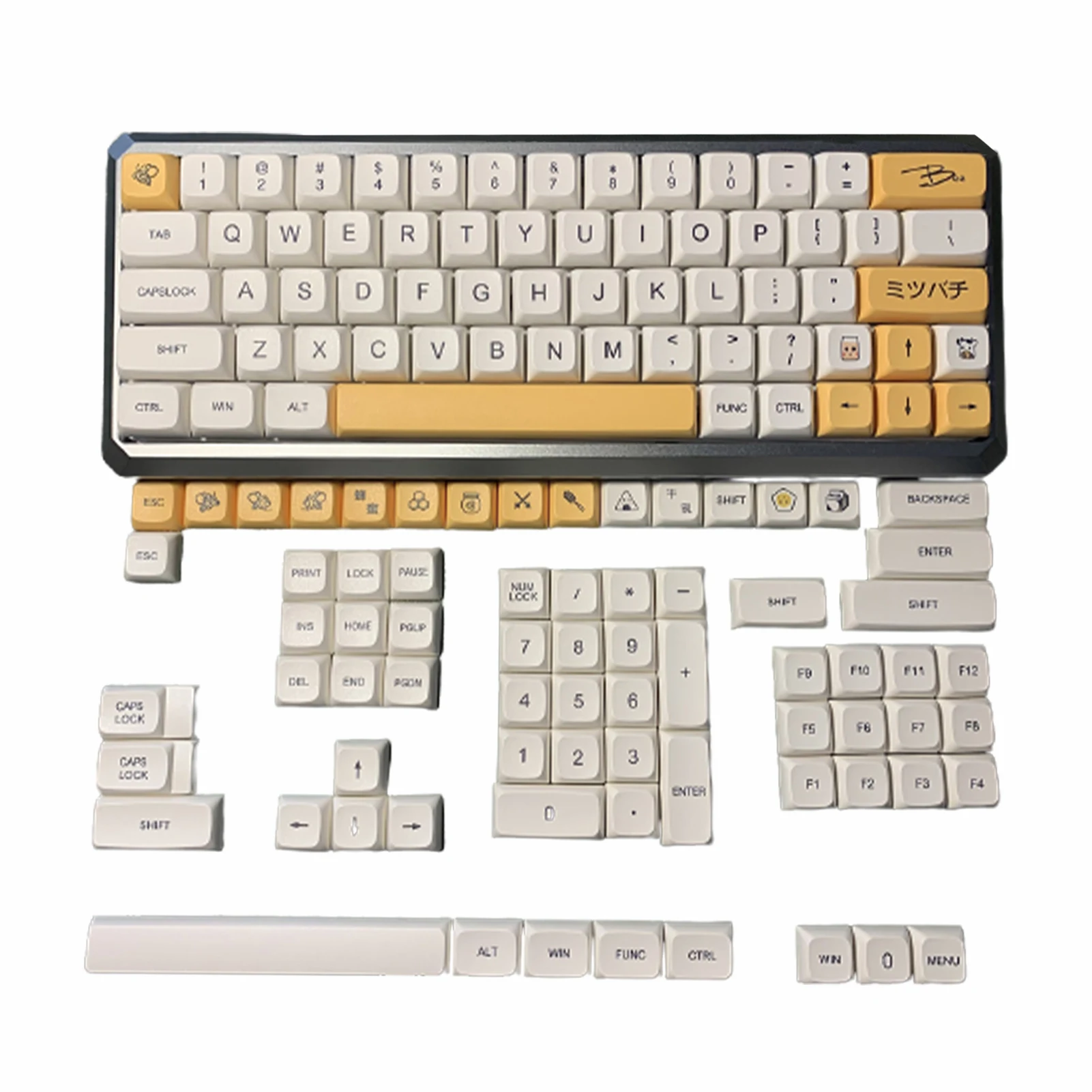 

1 Set Honey Milk Theme Keyboard Cap Ergonomic Universal Computer Minimalist Gaming Mechanical Multicolored Cute For MX Switch