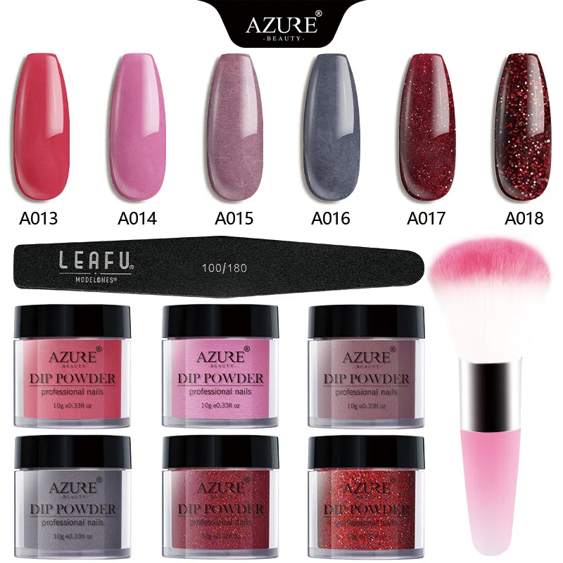 AZURE BEAUTY 8 шт./лот красный цвет пудра набор для нейл арта новейший градиентная