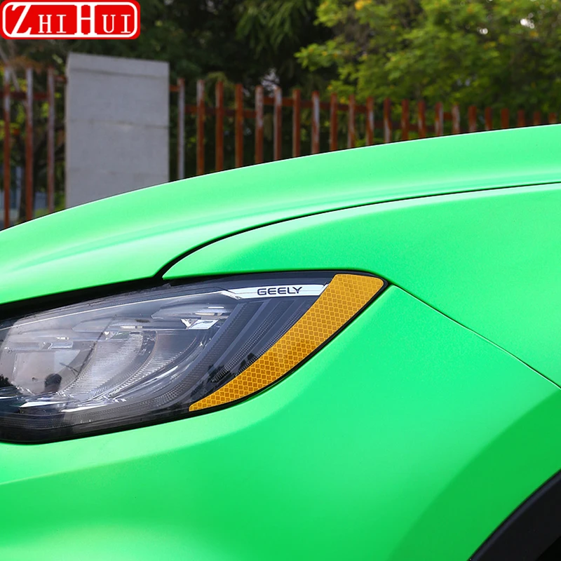 

Car Styling Sticker Lamp Diurnal Light Film Warning Sticker Decoration Auto Decal For Geely Atlas Pro 2020 2021 Accessories