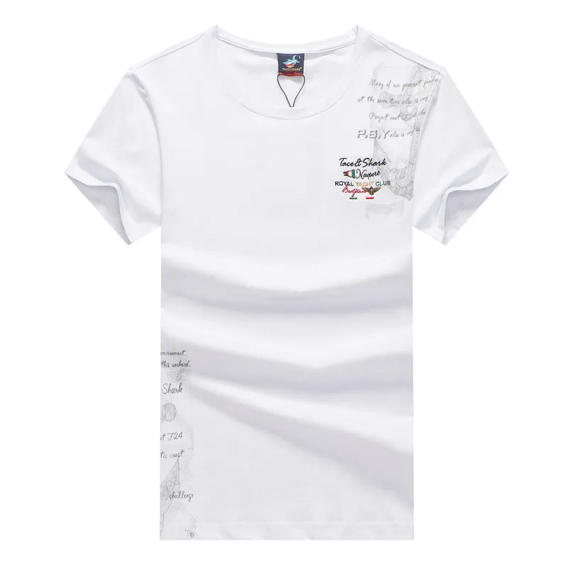 Модные мужские футболки camisetas военный бренд Tace & Shark Футболка мужская однотонная