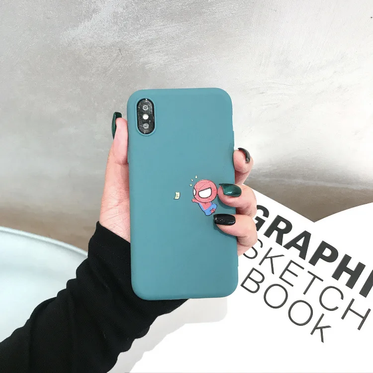 Милый мягкий чехол с человеком-пауком для телефона iphone 7 8 6 6s X S Max XR Plus 7Plus 8plus |
