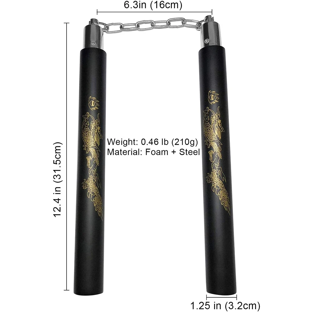 

2 Color Durable Nunchakus Martial Arts Nunchakus Foam Metal Chain Safe PVC Sponge Nunchucks For Beginners Kids Adults