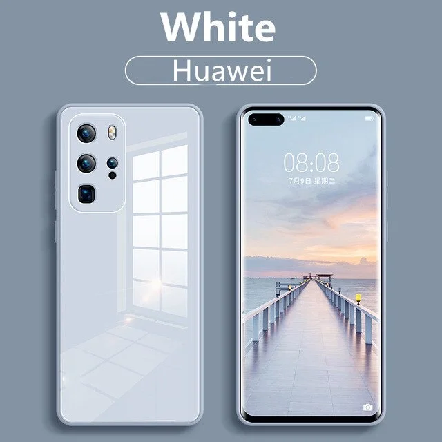 

Casing For Huawei Mate 40 Pro Plus Liquid Silicone Tempered Glass Case For Huawei Nova 8 Pro SE Lens Protection Cover