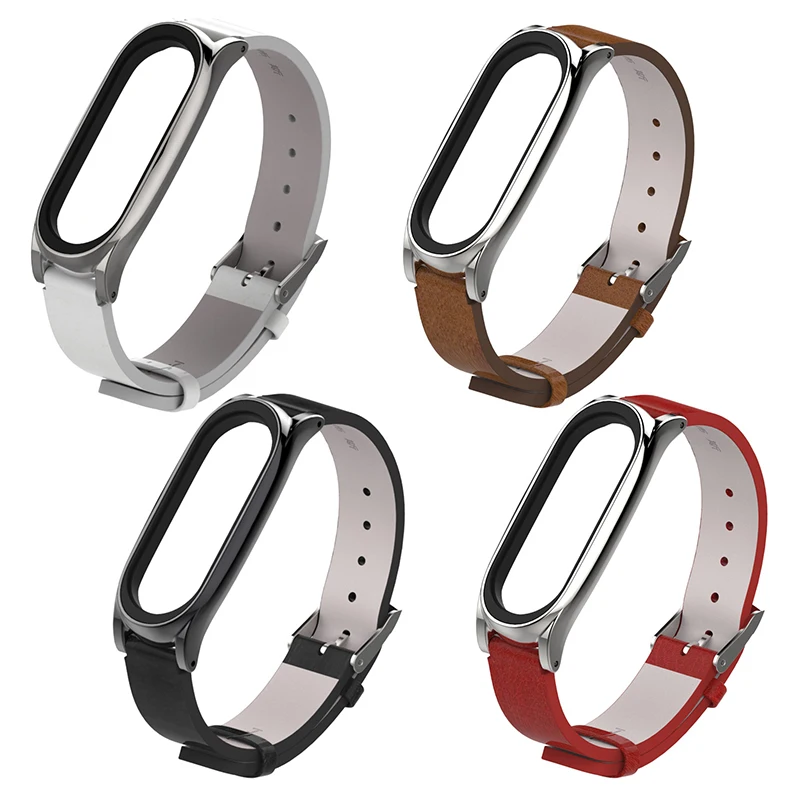 

For Xiaomi Mi Band 3/4/5/6 Bracelet Strap PU Leather Wrist Band Replacement Watchband Women Vintage Smart Watch Strap Band