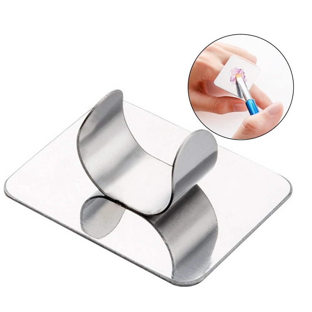 

Professional Mixed Stainless Steel Palette Adjustable Ring Nail Art Foundation Cosmetic Makeup Gel Mixing Paint Manicure Tool