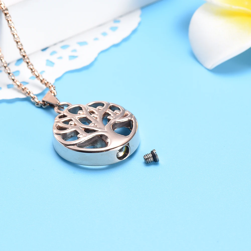 LL017 Древо жизни кремационное ожерелье для человека/питомца из нержавеющей стали