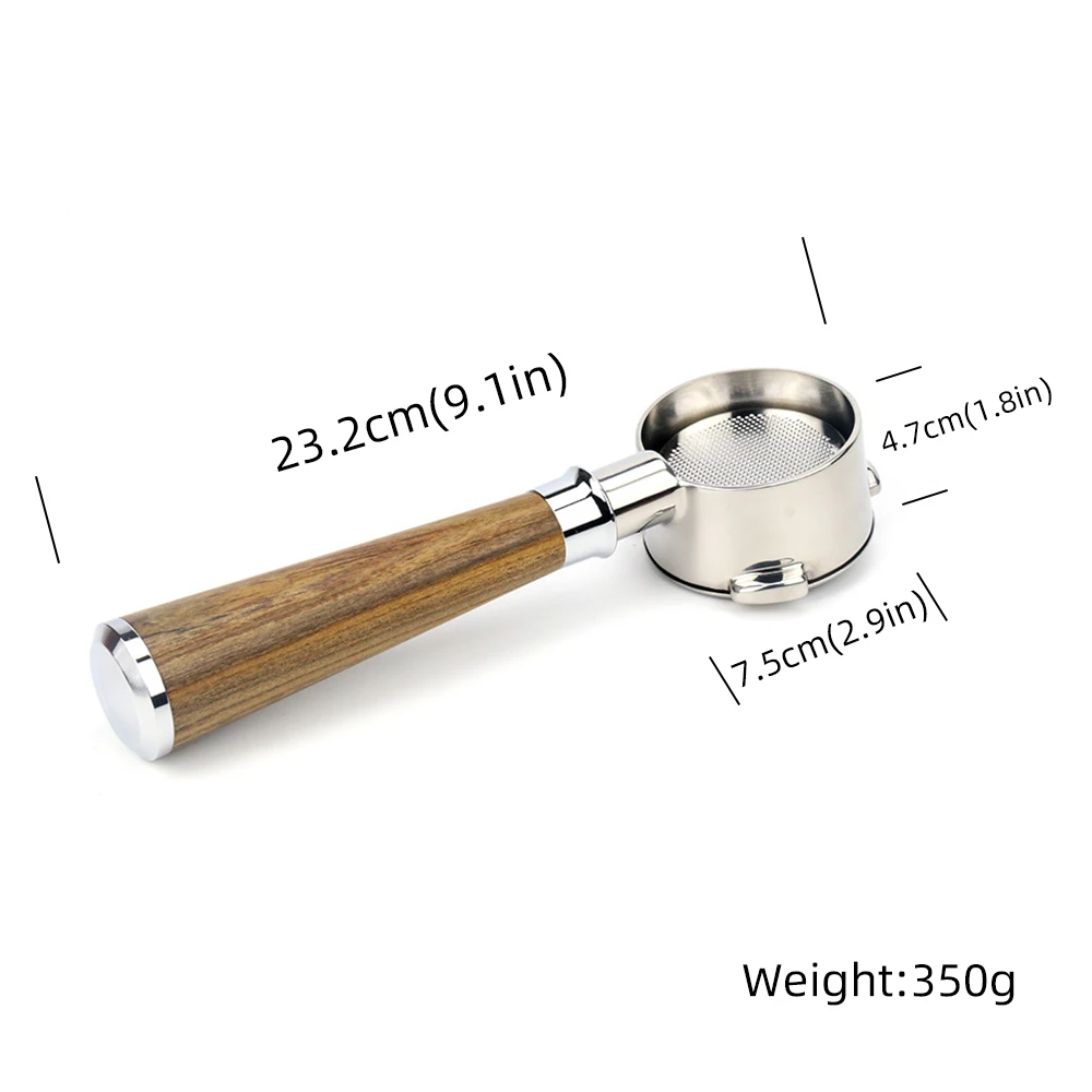 

Coffee Bottomless Portafilter For Delonghi 54MM Stainless Steel Replacement Filter With Wooden Handle Coffee Accessories