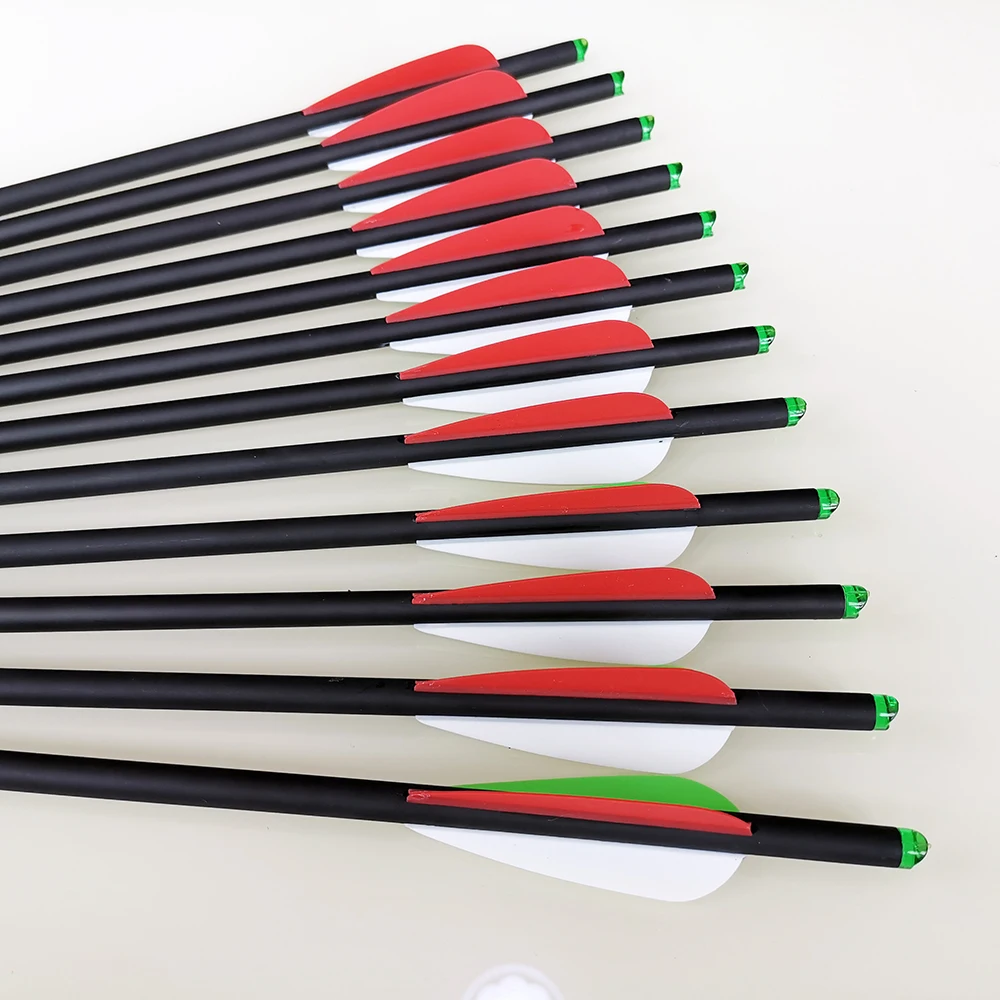 12 PCS 13.5&quot16&quot17&quot18&quot20&quot22" Archery Bow Carbon Arrows Crossbow Bolts 8.8mm with Remove Tip for Arrow Hunting | Спорт и