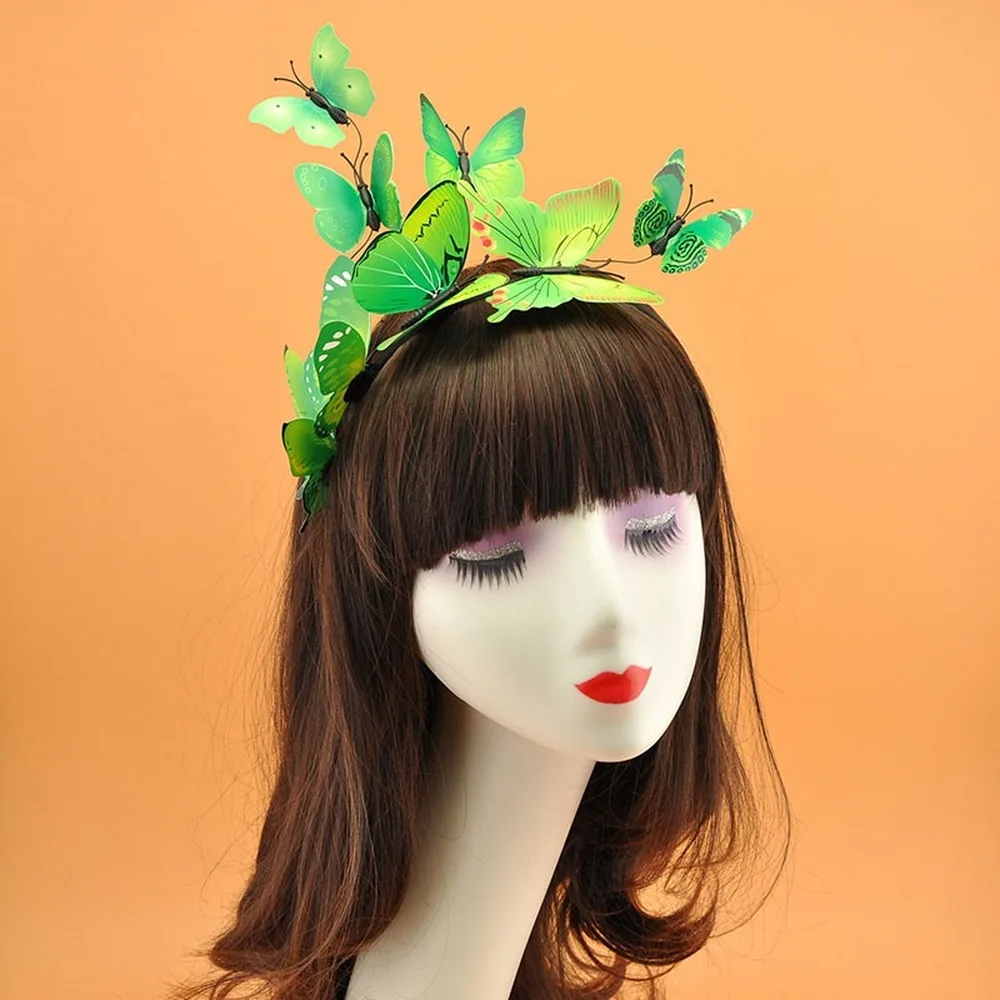 

Fashion Butterfly Headband Ladies Costume Hair Accessories Flower Crown Wedding Dress Hairband for Festive Show Headpieces