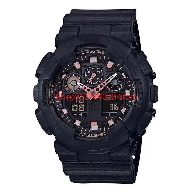 

High quality two-color 10 sports men watch LED digital watch waterproof and shockproof, automatic hand-raising light, world time