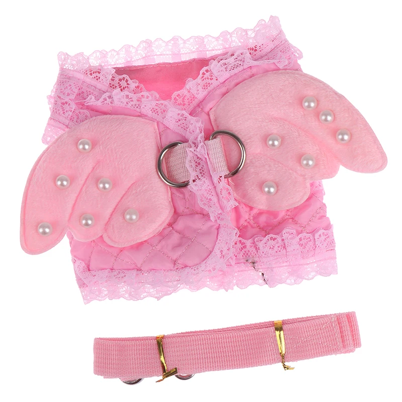 Шлейка и поводок для маленьких собак жилетка с кружевной сеткой подкладкой в