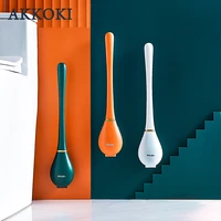 TPR Soft Hair Silicone Toilet Brush and Holder Creative Wall-Mounted Bathroom Accessories Sets Household Cleaning Supplies Tools