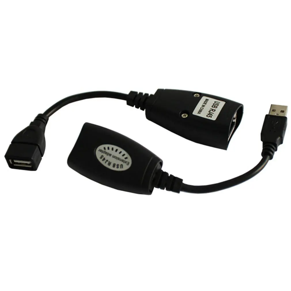 Черный Usb Rj45 сетевой Ethernet Lan кабель удлинитель 50 м усилитель сигнала