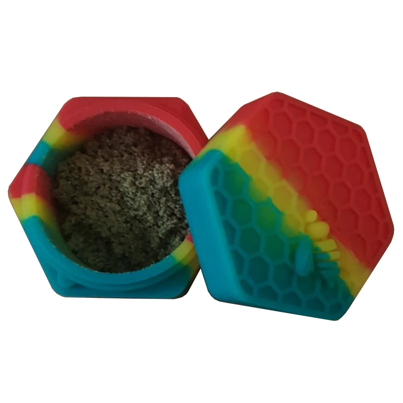 5 шт. 26ml шестиугольник силиконовые Bho воск контейнеры банки и антипригарным Dabber