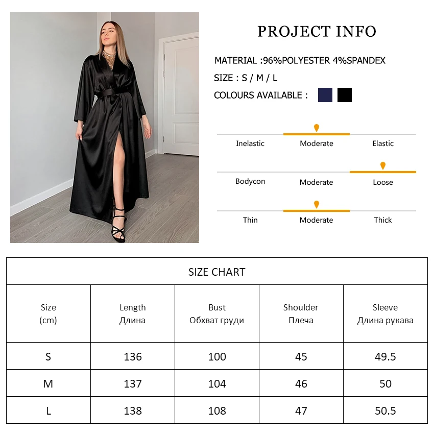 

Hiloc Solid Color Silk Pajamas Robe Nightie Flare Sleeve Bathrobe For Women Nightgown Autumn Dressing Gown Nightwear Home Pajama