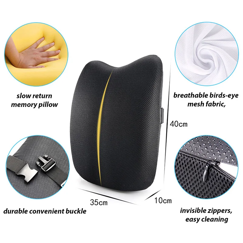 Lumbar Support Cushion Back Pillow Orthopedic Design Provides Low | Seat Supports