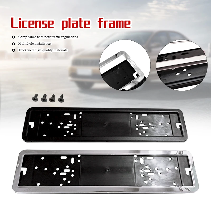 

1 Set 8K Car License Plate Frame Number Plate Holder License Plate Stainless Steel European German Russian