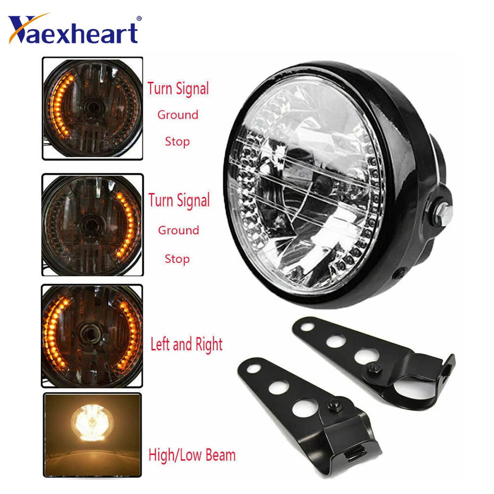 7-дюймовая универсальная фара для мотоцикла янтарный светодиодный индикатор