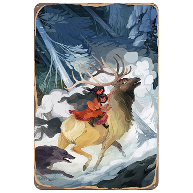 

Металлический винтажный жестяной плакат с оленем, настенные металлические живописные знаки, табличка, Декор, винтажное украшение для бара, ...