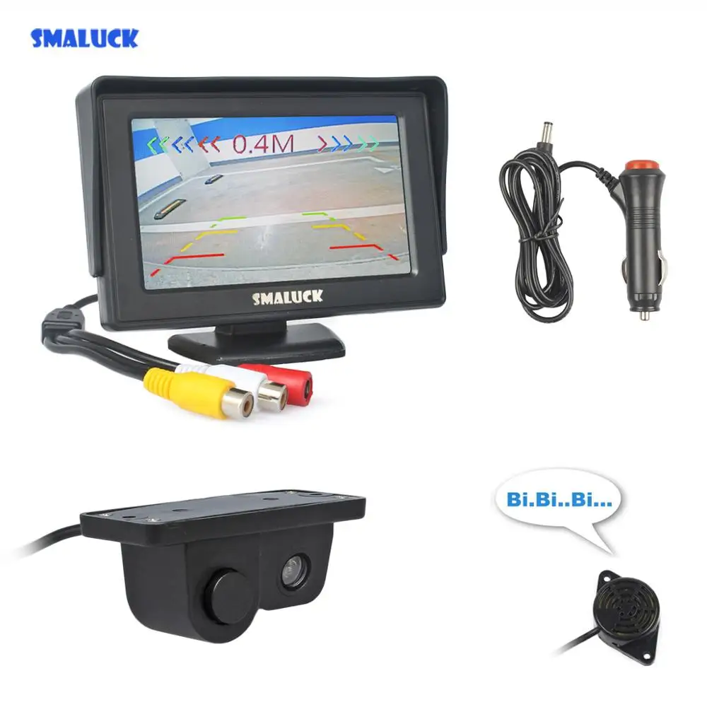SMALUCK проводной 4 3 дюймовый цветной TFT ЖК-дисплей автомобильный монитор +