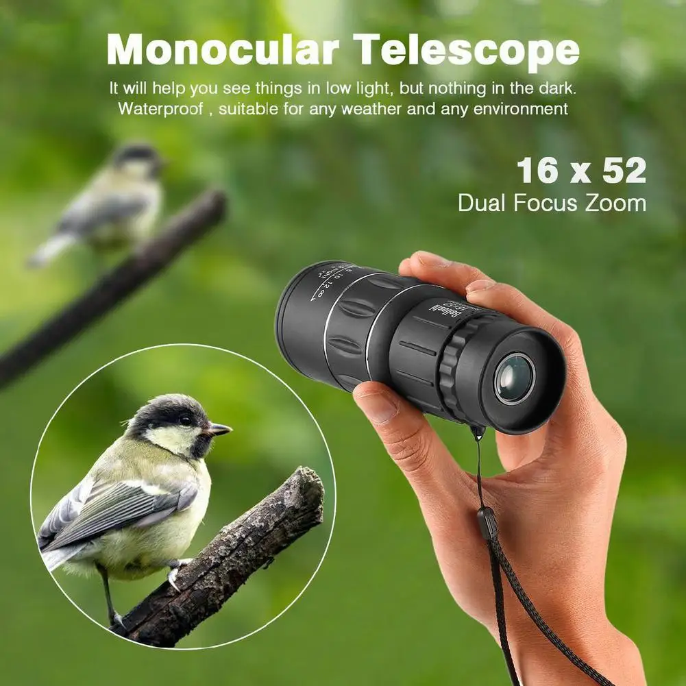 High Power HD Monocular Telescope 16X52 Binoculars Tourism Spyglass LLL Night Vision for Camping Child Gift |