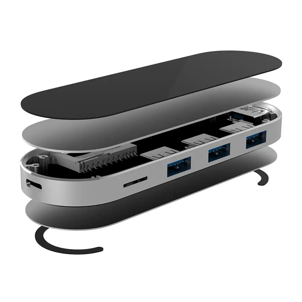 7 в 1 Type C концентратор USB3.0 адаптер с 3 SD/TF/CF кардридер для MacBook и многое