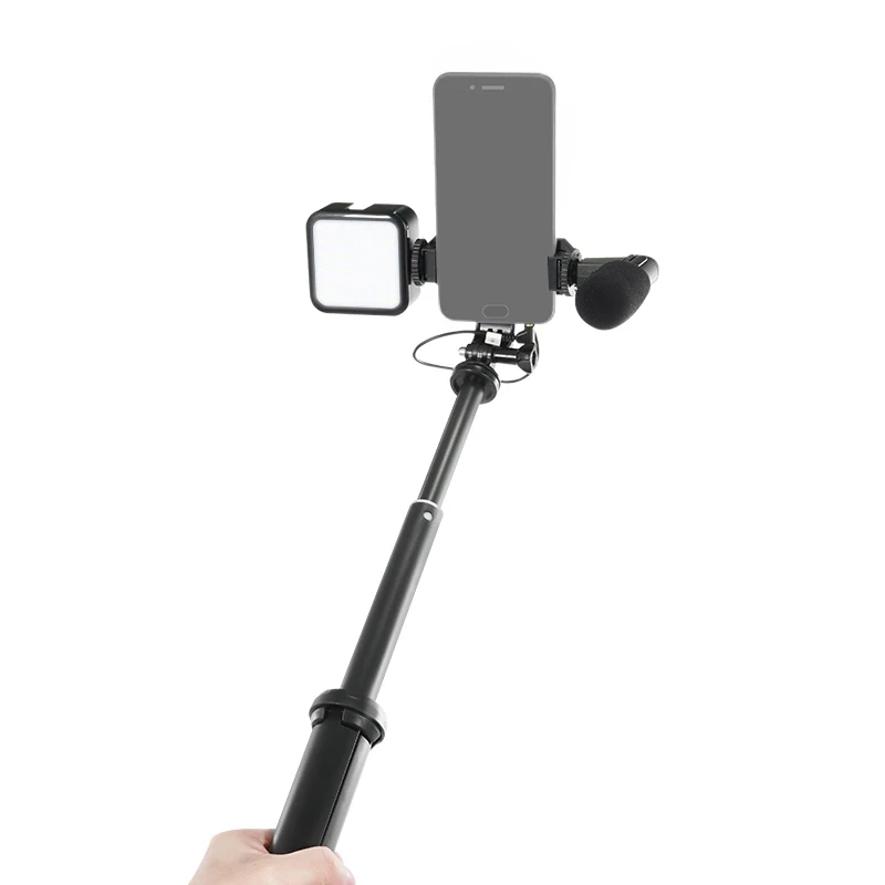 

With Fill Light Microphone Selfie Stick Foldable Mini Tripod Live Video With Fill Light Shutter Remote Control For IOS Android