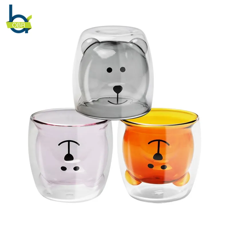OBR 270 мл креативная стеклянная кружка с двойными стенками милая кофейная