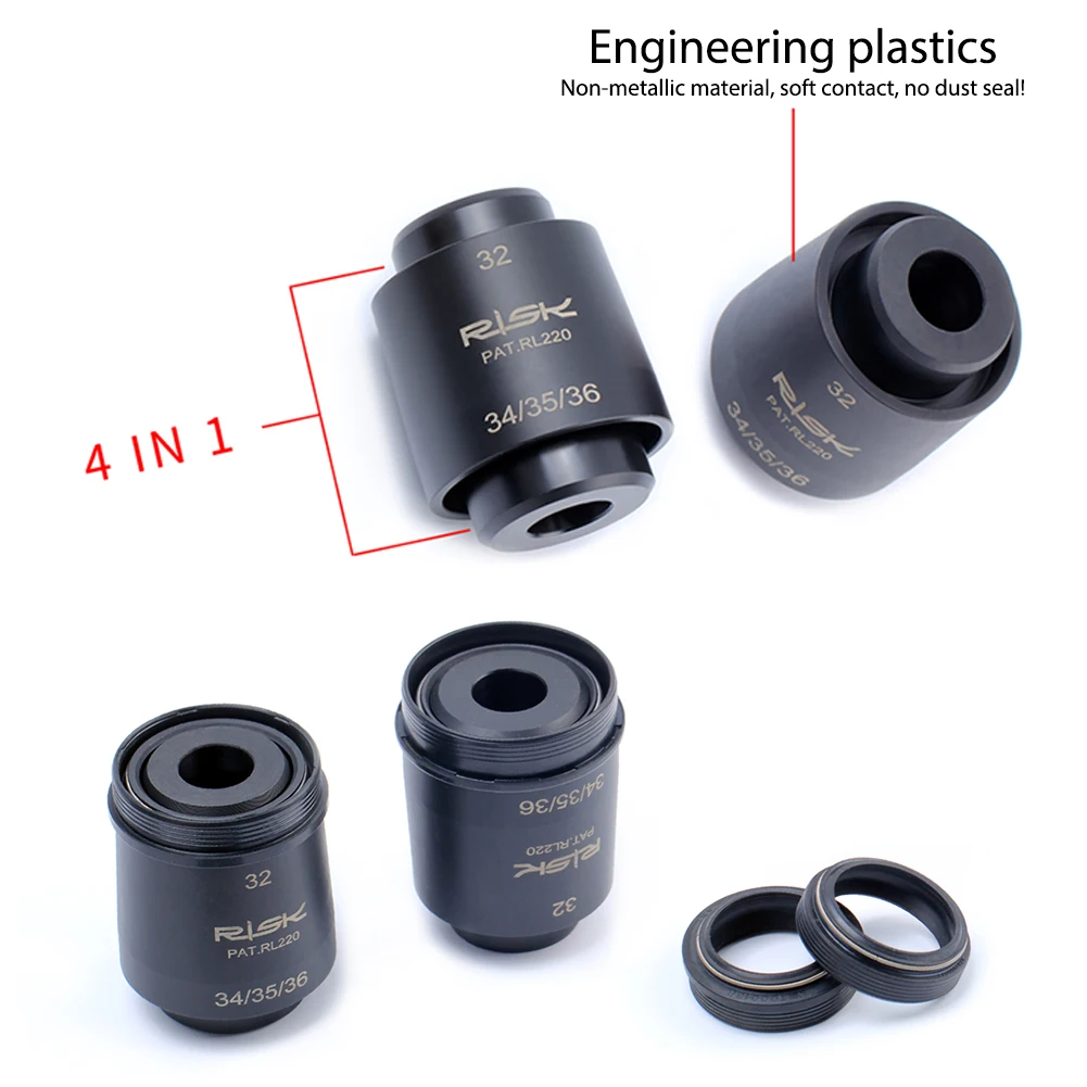 

4 in 1 Shock Bicycle Front Fork Dust Seal Installation Tool Kit For Fox Rockshox 32/34/35/36mm Pipe Diameter Driver Tool