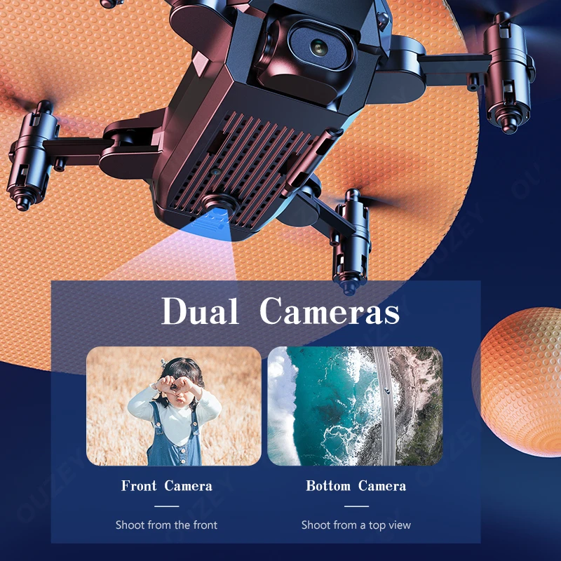 

Mini Drone 4K 1080P HD Dual Cameras WiFi Fpv Air Pressure Altitude Hold Black And Gray Foldable Quadcopter with Camera RC Dron