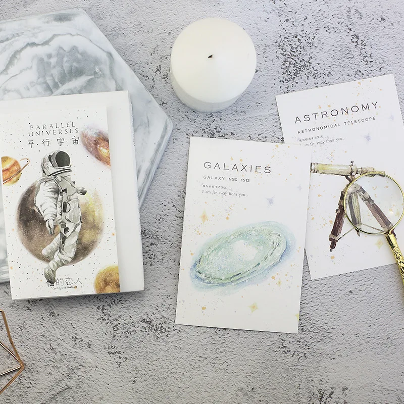 30 шт/350 г белый картон астронавт почтовая карта запас бумажные принадлежности для
