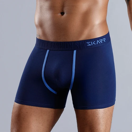 B8 Dark Blue SKARR, мужское нижнее белье, боксеры, хлопок, мужское нижнее белье, мужские боксеры, шорты, нижнее белье, боксеры, шорты, сексуальные трусы, трусы для геев, нижнее белье - Цвет: B8 Dark Blue