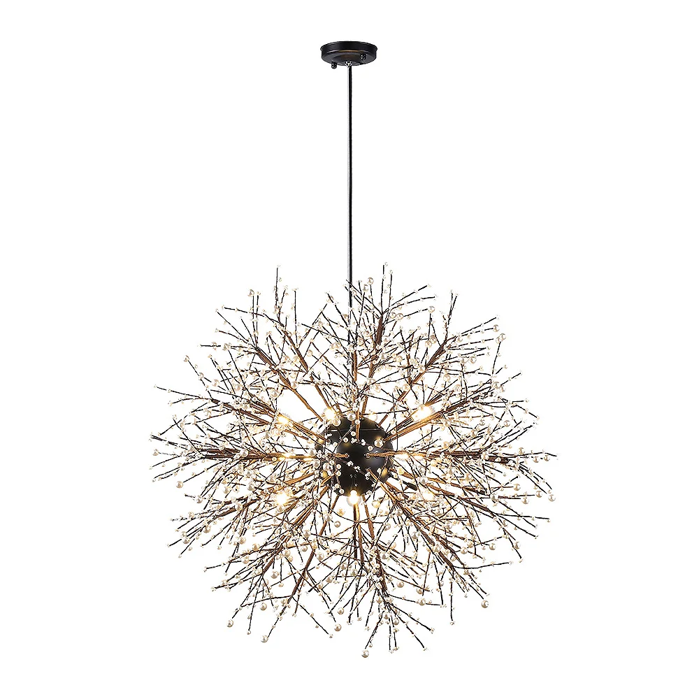 

Sputnik Burst Chandelier Lighting LED Modern Black Orb Pendant Hanging Lamp Home Decor Light Fixture for Bedroom Living Room