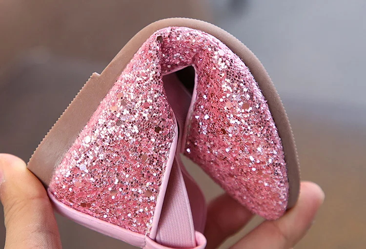 

Spring and Autumn Girls Leather Shoes Little Girl Princess Shoes Student Performance Dance Shoes Crystal Non-slip Peas Shoes