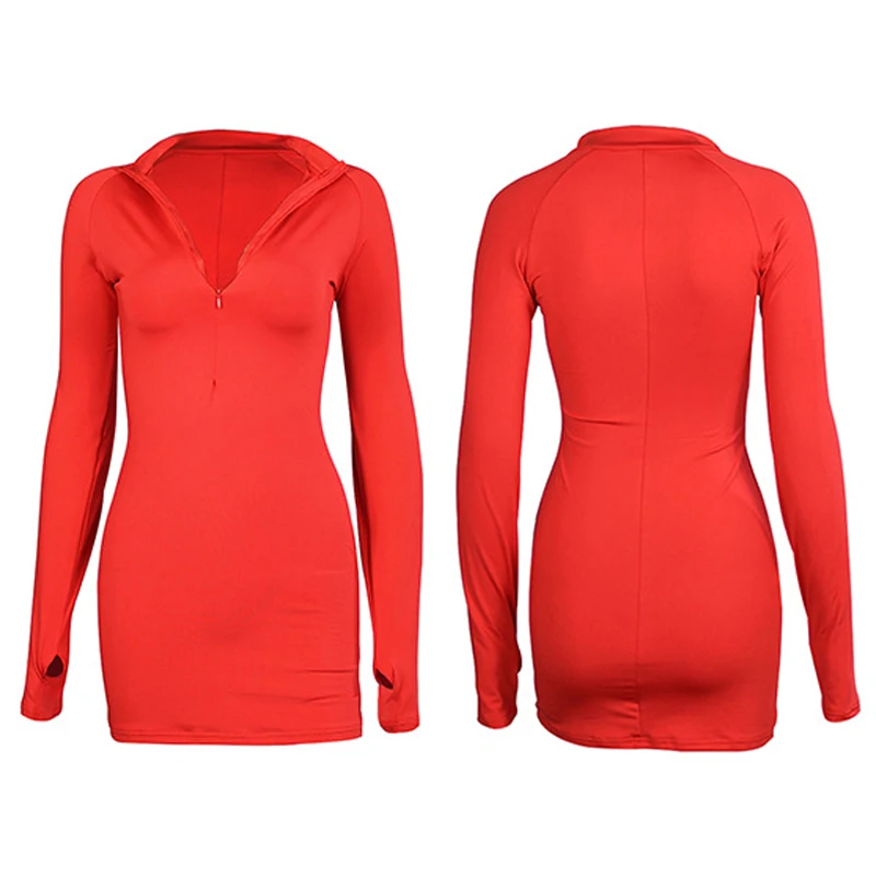 Ursohot бюст платье на молнии мини облегающее осеннее женские вечерние сексуальные