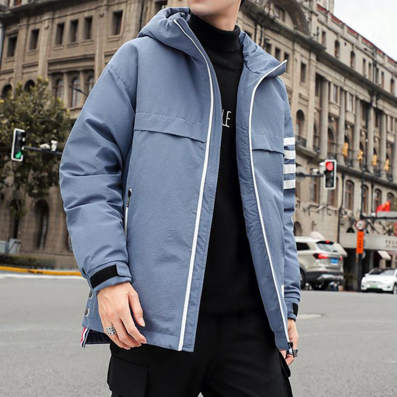 2020 Brand Mens New Fall Winter Down Jacket Long Sleeve Hooded Clothes Dust Coat Korean Style High Quality To Keep Warm Clothing