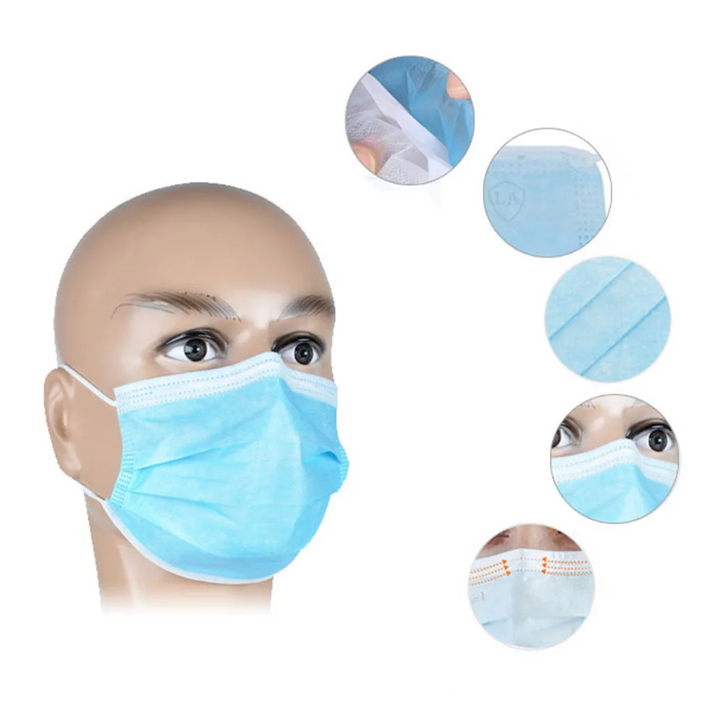 

In stock Disposable Masks 10/50 pcs Mouth Mask 3-Ply Anti-Dust Nonwoven Elastic Earloop Salon Mouth Face Masks