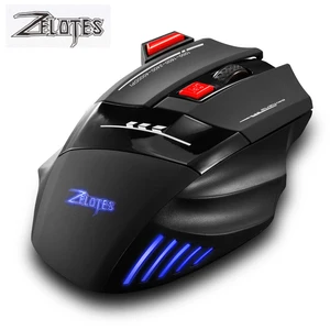 zelotes f 14 2 4g wireless gaming mouse rechargeable 4000 pdi adjustable optical mice with usb receiver for laptop desktop pc free global shipping