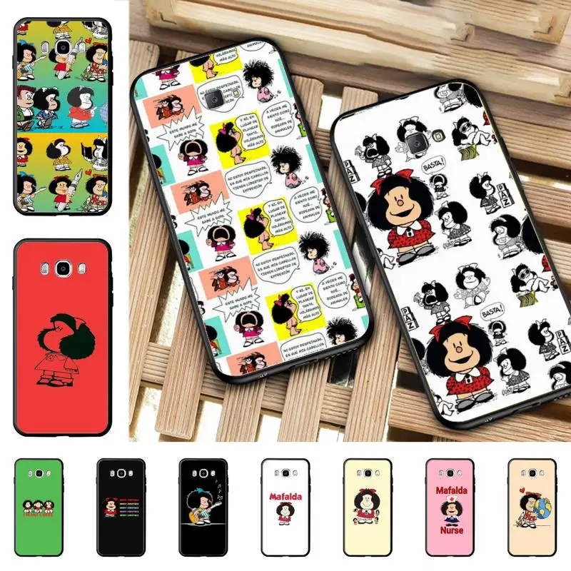 

YNDFCNB Mafalda Phone Case for Samsung J 2 3 4 5 6 7 8 prime plus 2018 2017 2016 core