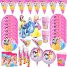 Одноразовая посуда Disney Princess тематическая вечеринка на день рождения вечерние украшения детский душ тарелок, чашек, флажков, Детские сувениры