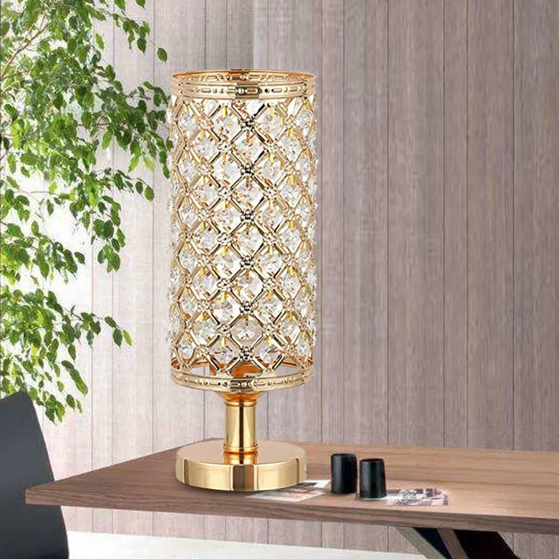 Retro Iron Gold Crystal Bedside Table Lighting for Living Room Loft Personal Office Dressing Home Interior Led Luminary | Освещение
