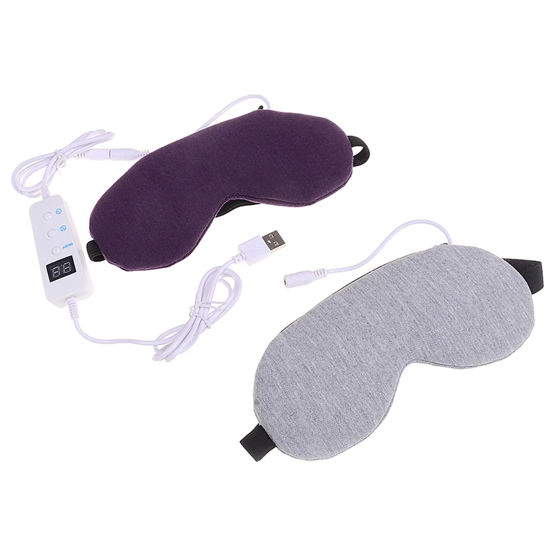 Глазная маска для сна с физиотерапией, подогревом и запахом лаванды, согревающая очки с паром, массаж USB, снятие усталости.
