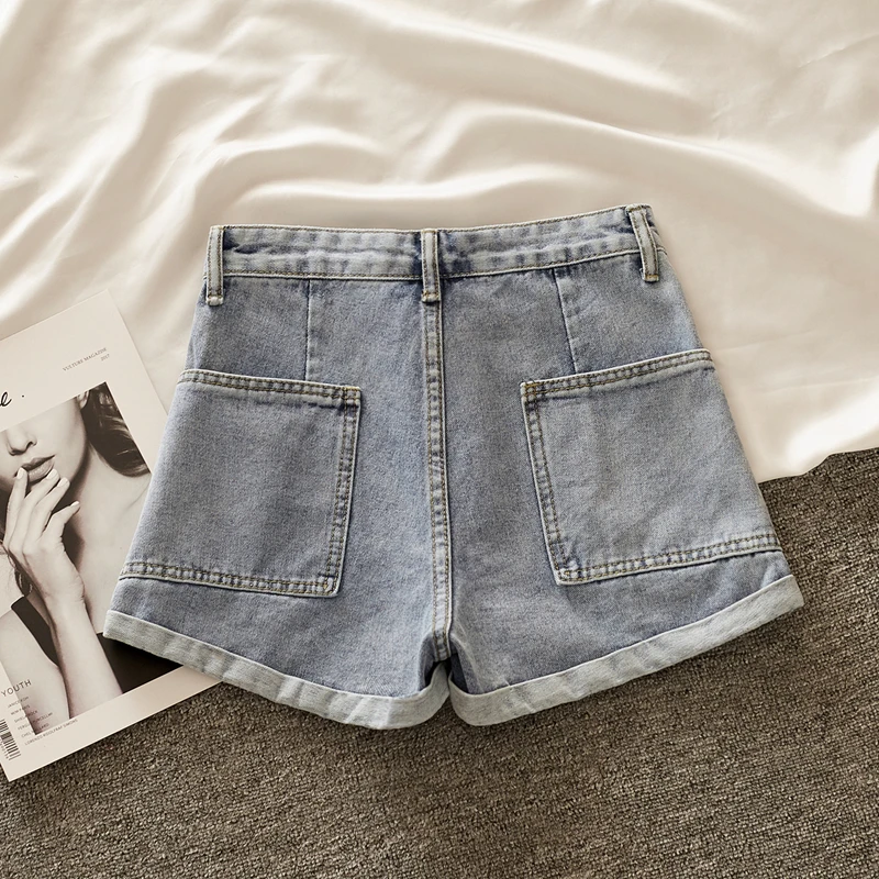 Miss Jeans Summer 2020 nian новые свободные с заклепками высокой талией тонкие брюки